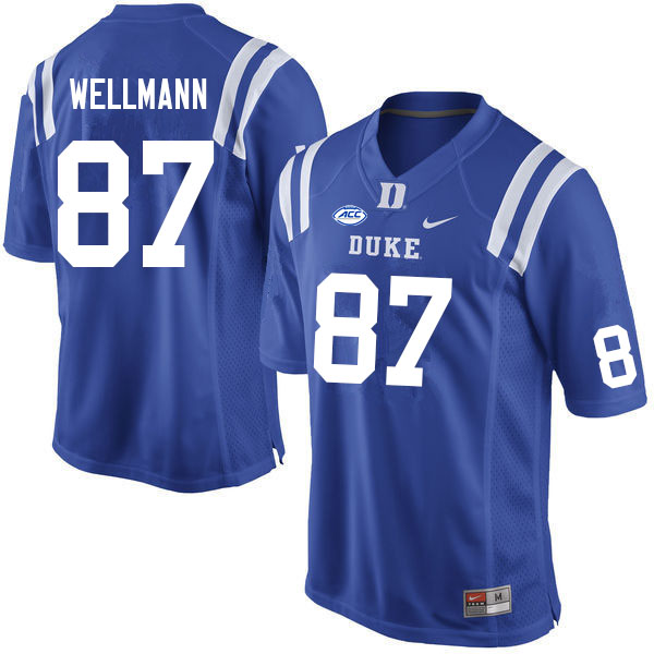 Duke Blue Devils #87 Harrison Wellmann College Football Jerseys Sale-Blue